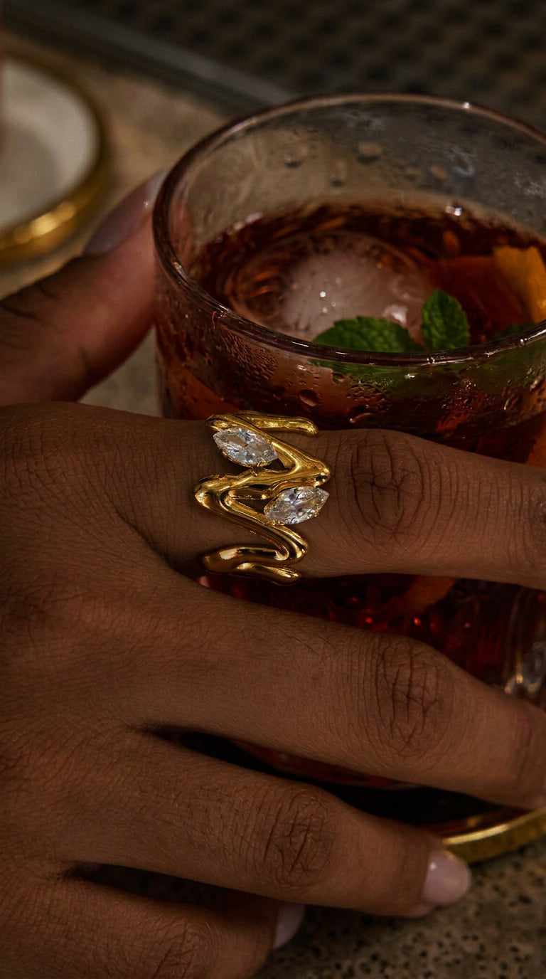 RAW MARQUISE RING - verstellbar